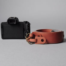 Load image into Gallery viewer, Brown leather DSLR camera strap
