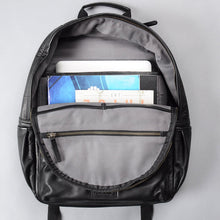Load image into Gallery viewer, Black Leather backpack for college going students
