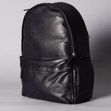 Load image into Gallery viewer, Black leather backpack for mens
