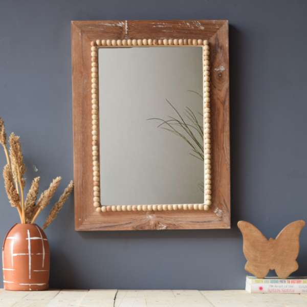 Solid Wood Earthy Rectangle Wall Mirror