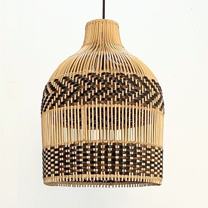Torchic Cane(Black)- Unique handmade Woven Hanging Pendant Light, Natural/Cane Pendant Light for Home restaurants and offices.