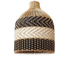 Load image into Gallery viewer, Torchic Cane(B&amp;W)- Unique handmade Woven Hanging Pendant Light, Natural/Cane Pendant Light for Home restaurants and offices.
