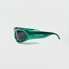 Load image into Gallery viewer, Escape Oval Unisex Sunglasses : Green with Black Tint
