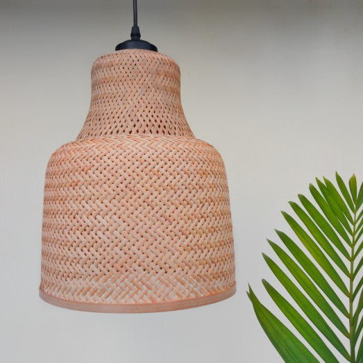 Ohm - Unique handmade Woven Hanging Pendant Light, Natural/Bamboo Pendant Light for Home restaurants and offices.(Size: 11