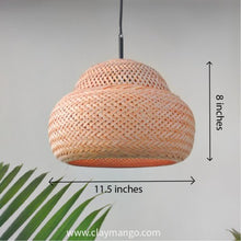 Load image into Gallery viewer, Bamboo Dome Nest - Unique handmade Woven Hanging Pendant Light, Natural/Bamboo Pendant Light for Home restaurants and offices.(Size: 11.5&quot; * 8&quot; )-Lamps-Claymango.com
