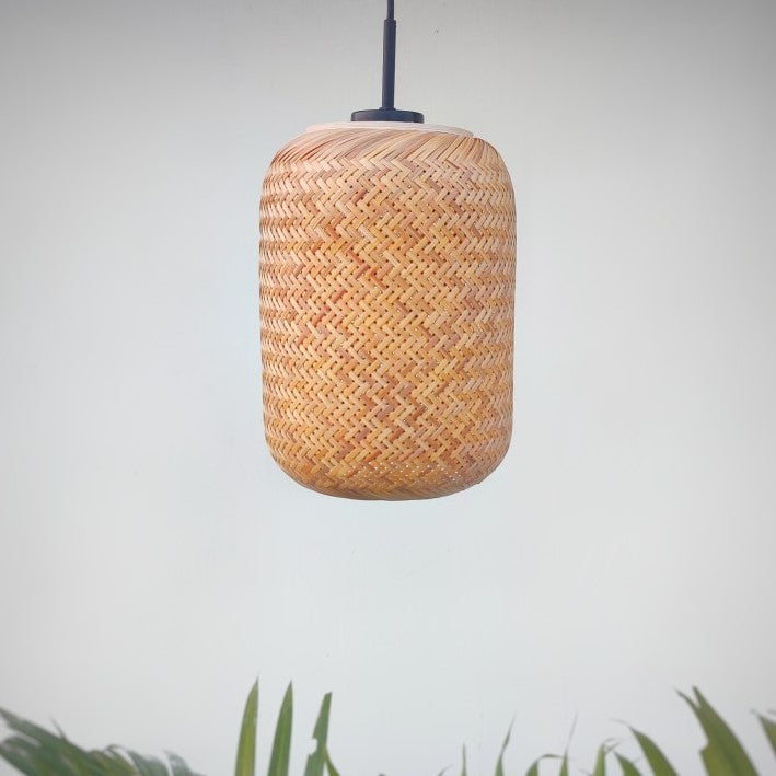 VANSHA-Unique handmade Woven Hanging Pendant Light, Natural/Bamboo Pendant Light for Home restaurants and offices.(Size: 11