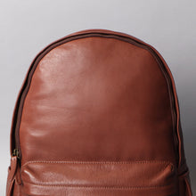 Load image into Gallery viewer, brown leather mini backpack for laptop
