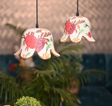 Load image into Gallery viewer, Combo of 2 flower cut Classy Hand Painted Luxury Lamp
