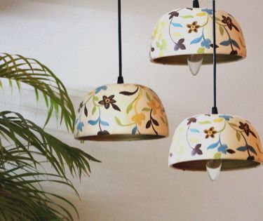 Combo of 3 dome shape flower hanging lamp