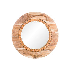 Load image into Gallery viewer, Solid Wood Earthy Round Wall Mirror
