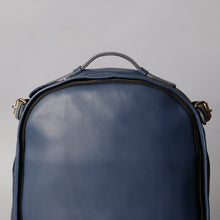 Load image into Gallery viewer, Navy leather backpack for girls
