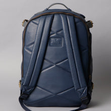 Load image into Gallery viewer, Navy leather backpack for men
