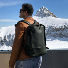 Load image into Gallery viewer, leather travel backpack
