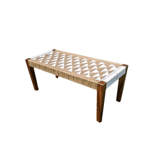 Load image into Gallery viewer, Herring Jute &amp; Recycled Cotton Wooden Bench - Sirohi.org - Colour_Jute Beige, Purpose_Indoor Seating, Purpose_Outdoor Seating, Rope Material_Recycled Cotton
