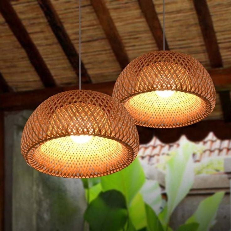 Decose - Unique handmade Woven Hanging Pendant Light, Natural/Bamboo Pendant Light for Home restaurants and offices.