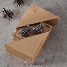 Load image into Gallery viewer, Dragonfly - Mother of pearl inlaid handcrafted cufflinks
