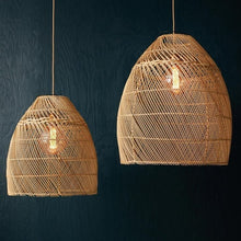 Load image into Gallery viewer, Set of 2 - Unique handmade Woven Hanging Pendant Light, Natural/Cane Pendant Light for Home restaurants and offices.

