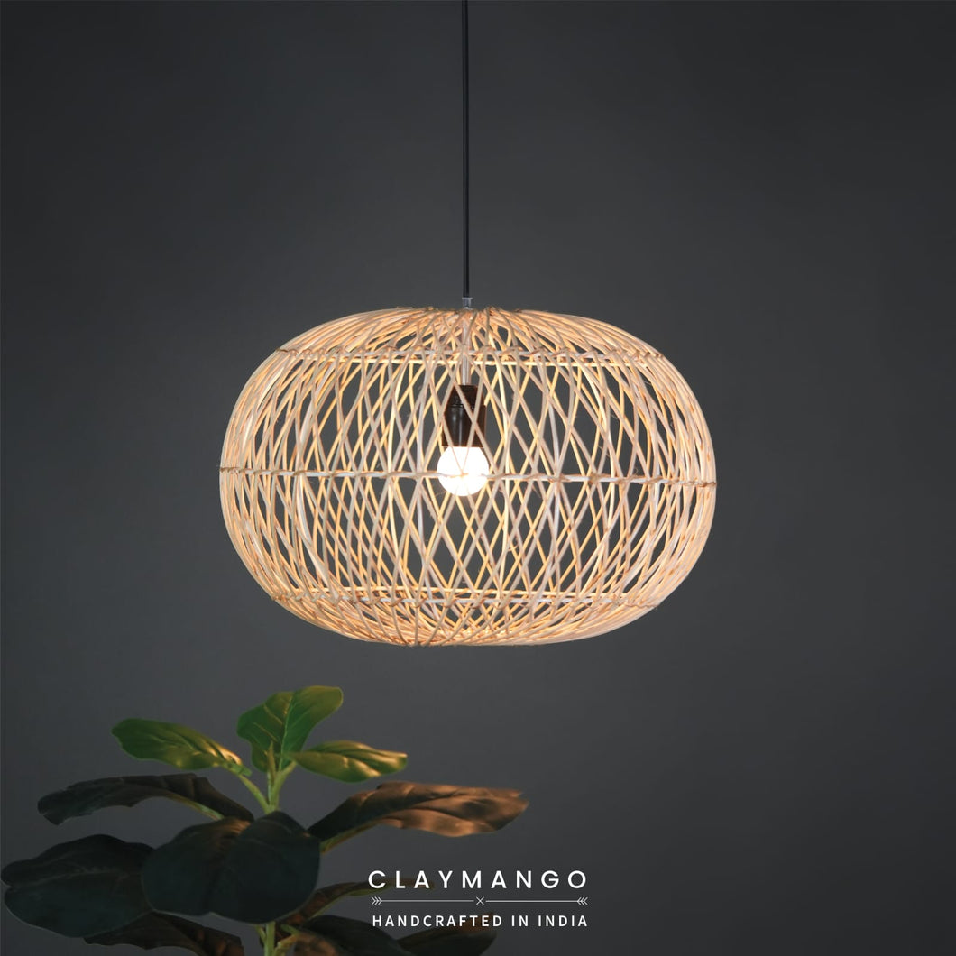 Kanduka Lamp - Unique handmade Woven Hanging Pendant Light, Natural/Cane Pendant Light for Home restaurants and offices.