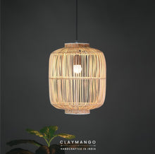 Load image into Gallery viewer, Cage Lamp - Unique handmade Woven Hanging Pendant Light, Natural/Cane Pendant Light for Home restaurants and offices.
