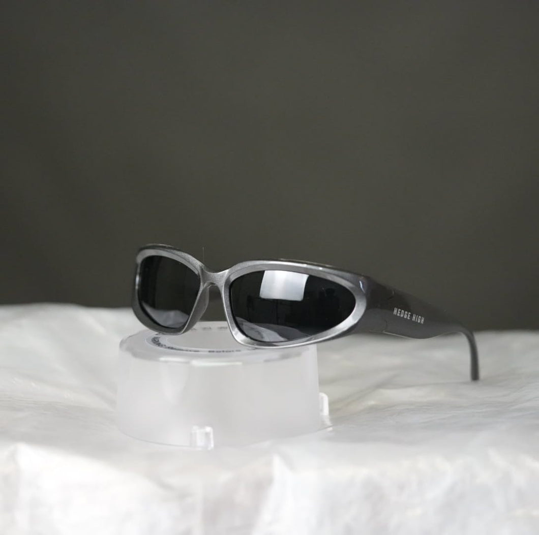 Escape Oval Unisex Sunglasses : Grey with Black Tint