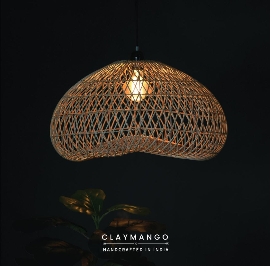 Convex Unique handmade Woven Hanging Pendant Light, Natural/Cane Pendant Light for Home restaurants and offices.