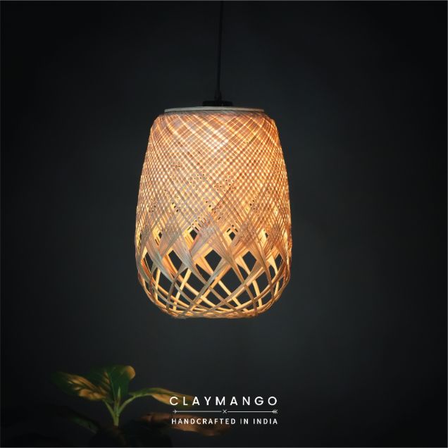 Cyclic Jelly: Unique handmade Woven Hanging Pendant Light, Natural/Bamboo Pendant Light for Home restaurants and offices.