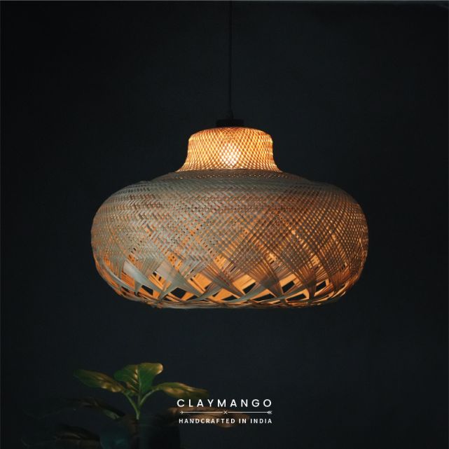 Braided  Hemis : Unique handmade Woven Hanging Pendant Light, Natural/Bamboo Pendant Light for Home restaurants and offices.
