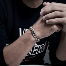Load image into Gallery viewer, CURB STEELE SILVER CHAIN BRACELET-Mens Accessories-Claymango.com
